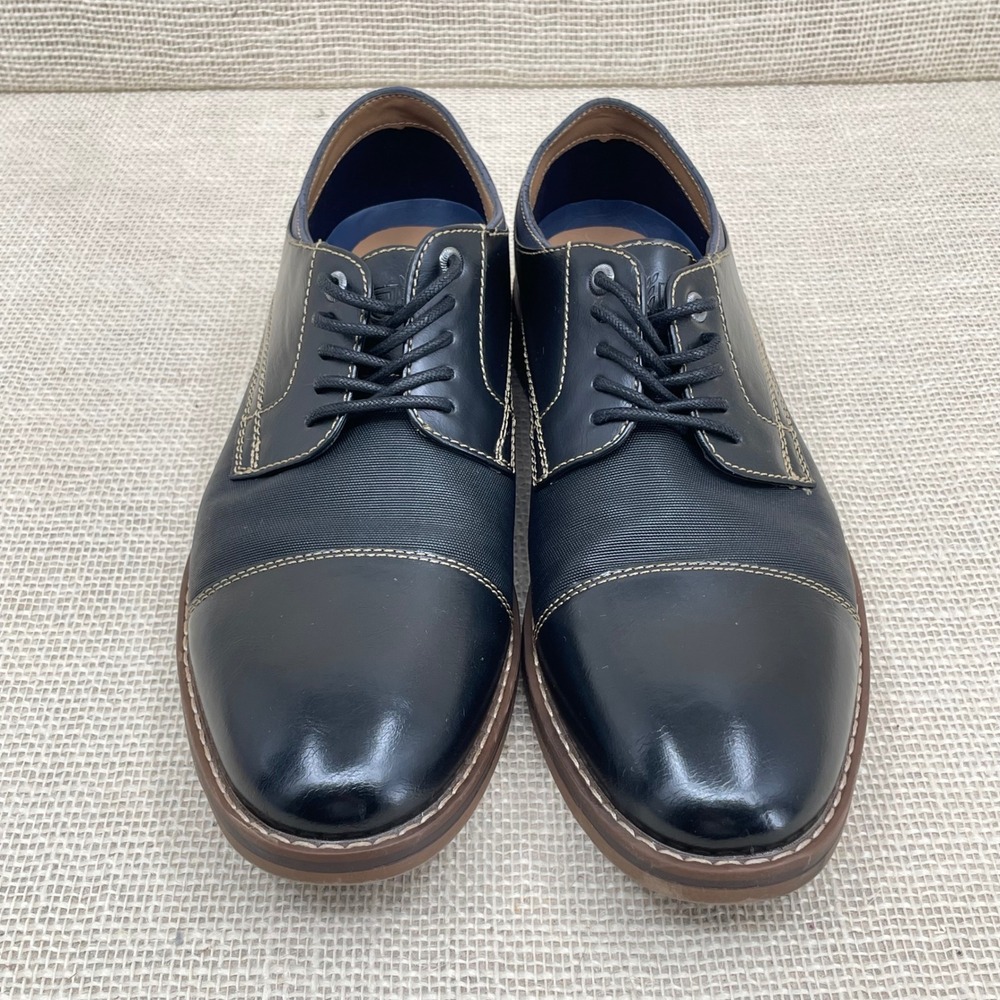 CHAPS Mens Black Cap Toe‎ Oxford Dress Shoes Size 9.5 Wide - Picture 2 of 8